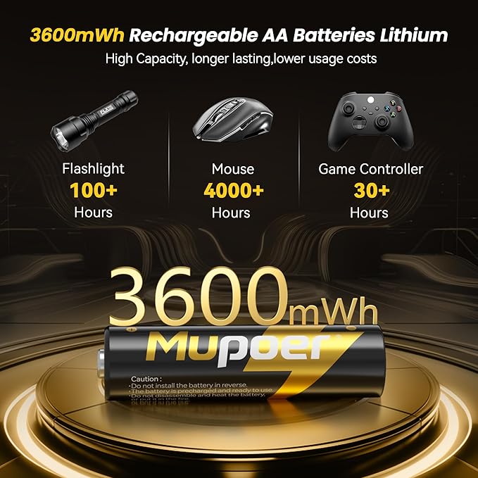 Rechargeable Lithium Batteries AA 8-Pack - Image 8