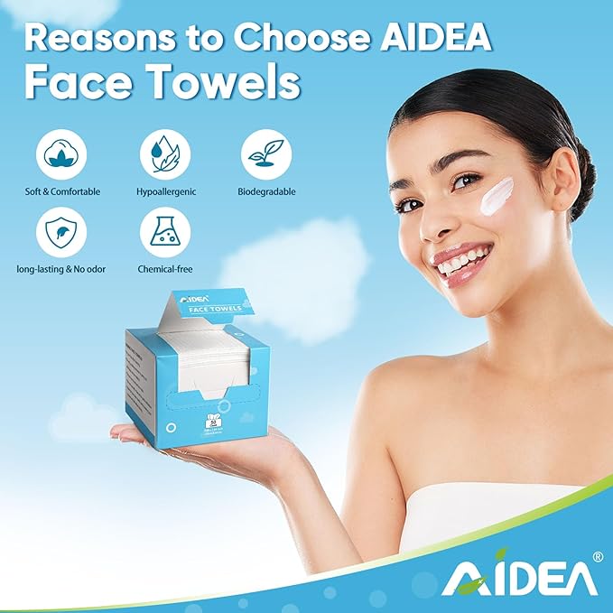 AIDEA Face Towels Disposable-50Ct, Facial Cleansing Wipes - Image 5