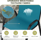 UDPATIO Patio Chairs Set of 8, Stackable Outdoor Dining Chairs with High Back, Breathable Textilene Fabric Outdoor Chair All Weather, 350LBS Capacity for Garden, Backyard (Light Blue) - Image 4