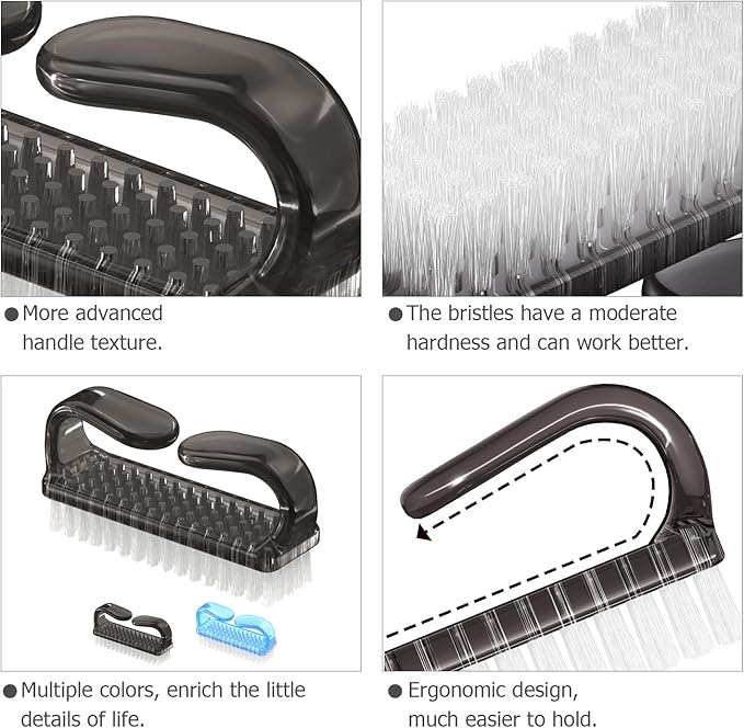 Handle Grip Cleaning Nail Brush, Larbois Nail Brushes Hand Fingernail Brush - Image 5