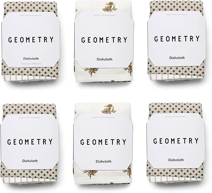GEOMETRY Dishcloth – Evergreen Collection – Quick-Dry, Ultra-Absorbent by GEOMETRY
