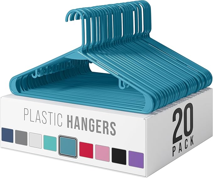Plastic Hangers 20 Pack Blue by Neaterize