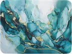 Giwawa Teal Marble Dish Drying Mat Turquoise Blue Marbling Print Dish Drainer by Giwawa