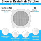 48Pack-Disposable Shower Drain Hair Catcher Mesh Stickers - Image 8