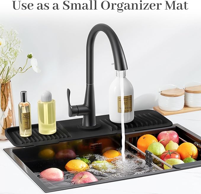 PoYang 17.7 Inch Faucet Mat for Kitchen Sink Splash Guard Behind Faucet - Image 7