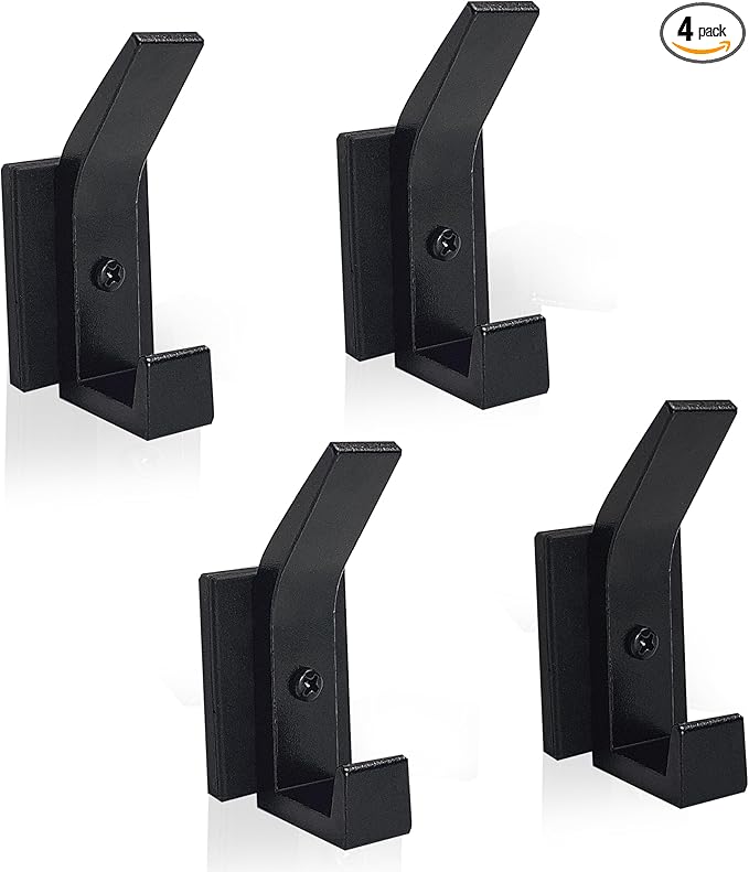 TSUYA Strong Magnetic Double Hooks, 4 Pack Heavy Duty Magnetic Coat Hooks by TSUYA