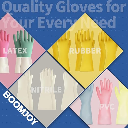 BOOMJOY Nitrile Cleaning Gloves, Heavy Duty Dishwashing Gloves, Reusable Medium - Image 2