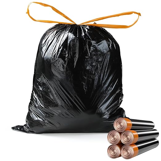 funest Small Drawstring Trash Bag, 4 Gallon Garbage Bags by funest