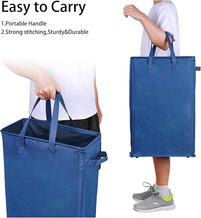 Odonata Slim Laundry Hamper Handles Collapsible Laundry Basket Thin Dirty - Image 6