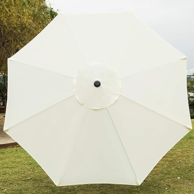Sunnyglade 9' Patio Umbrella Outdoor Table Umbrella with 8 Sturdy Ribs (Beige) - Image 5