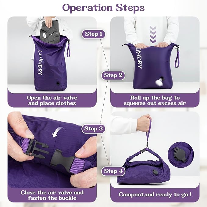 Travel Laundry Bag, Vacuum Compression Dirty Clothes Travel Bag, Waterproof - Image 6
