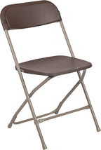 Flash Furniture Hercules Series Plastic Folding Chair Brown - 10 Pack 650LB Weight Capacity Comfortable Event Chair-Lightweight Folding Chair - Image 11