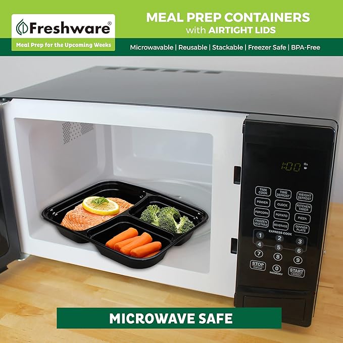 Freshware Meal Prep Containers 3 Compartment Food Containers - Image 6