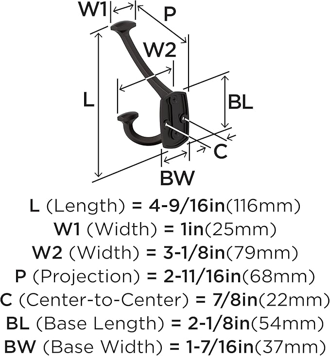 Amerock H37004ORB | Vicinity Triple Prong Decorative Wall Hook | Oil Rubbed - Image 4