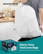 SONGMICS Trash Bags for 13-Gallon Trash Cans, Drawstring Kitchen Garbage Bags - Image 2