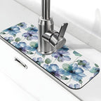 Abstract Flower Blooming Floral Watercolor Kitchen Sink Splash Guard Faucet Mat by Unknown