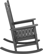 SERWALL Oversized Rocking Chair, Outdoor Rocking Chair for Adults, All Weather Resistant Porch Rocker for Lawn Garden, Grey - Image 6