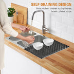 LEMIKKLE Roll Up Dish Drying Rack 17" x 13", Over The Sink Dish Drainer Rack - Image 2