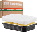 Aluminum Foil Pan with Lids, Heavy Duty Disposable Aluminum Baking Pans by BondOnLum