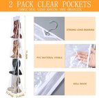 Windyun Sets 16 Large Clear Pockets Fabric Dual Sided Hanging Shoe Rack - Image 2
