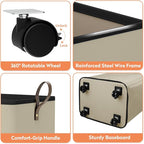 Laundry Basket with Wheels, Collapsible Laundry Baskets, Laundry Hamper with - Image 7