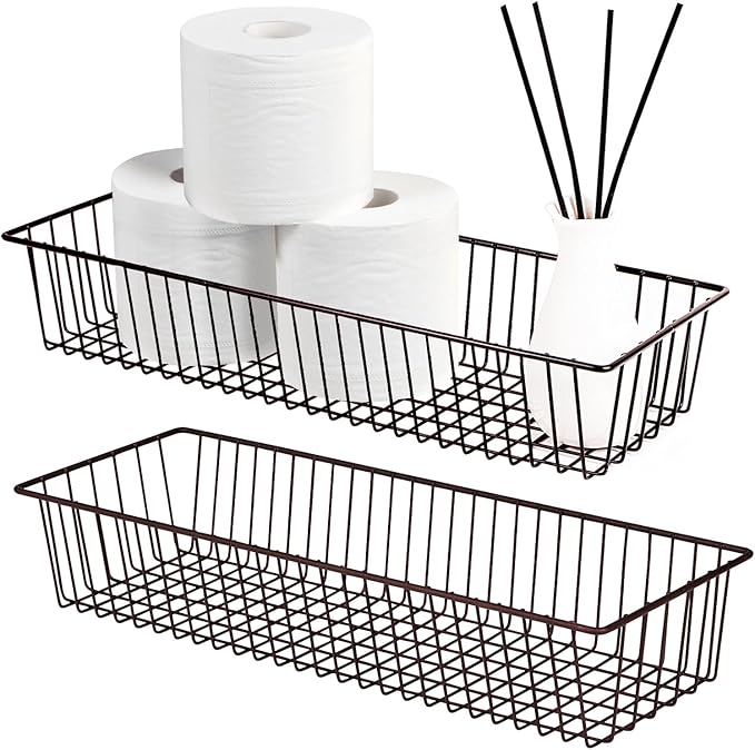 Farmhouse Decor Metal Wire Storage Organizer Bin Basket - Image 9
