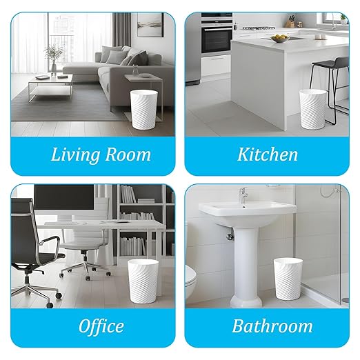 4Pcs Small Trash Can, Wastebasket Recycling Bin, Round Garbage Can, Plastic - Image 4
