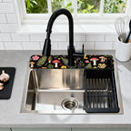 2 Pcs Kitchen Sink Splash Guard Faucet Mats Colorful Mushrooms and Flowers - Image 3