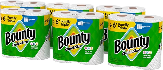 Bounty Quick-Size Paper Towels, 12 Family Triple = 40 Regular Rolls - Image 11