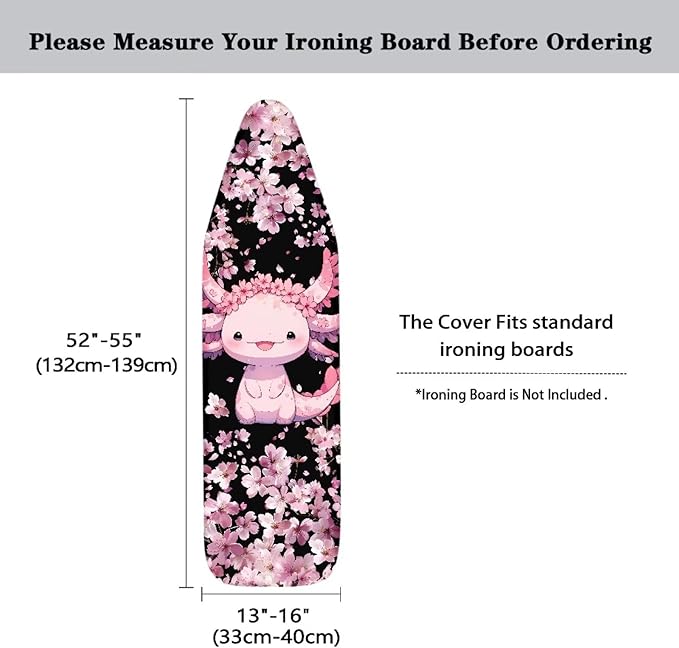 Sprowallow Axolotl Cherry Blossom Ironing Board Cover and Pad - Image 5