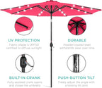 Best Choice Products 10ft Solar Polyester LED Lighted Patio Umbrella w/Tilt Adjustment and UV-Resistant Fabric - Image 5