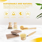 6 Piece Bamboo Dish Brush Set - Image 7