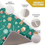 Gingerbread Dish Drying Mat for Kitchen Counter Holiday Green Super Absorbent - Image 4