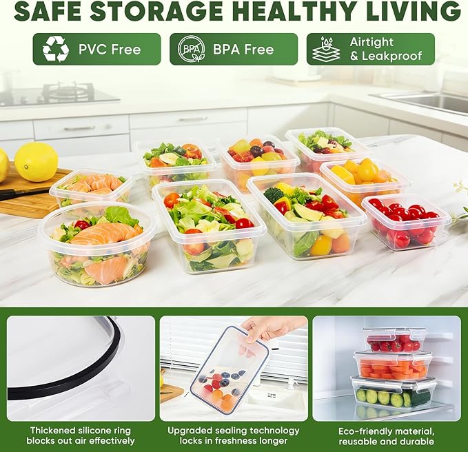24-Piece PVC-Free BPA-Free Food-Grade Plastic Kitchen Set, Leakproof Airtight - Image 3