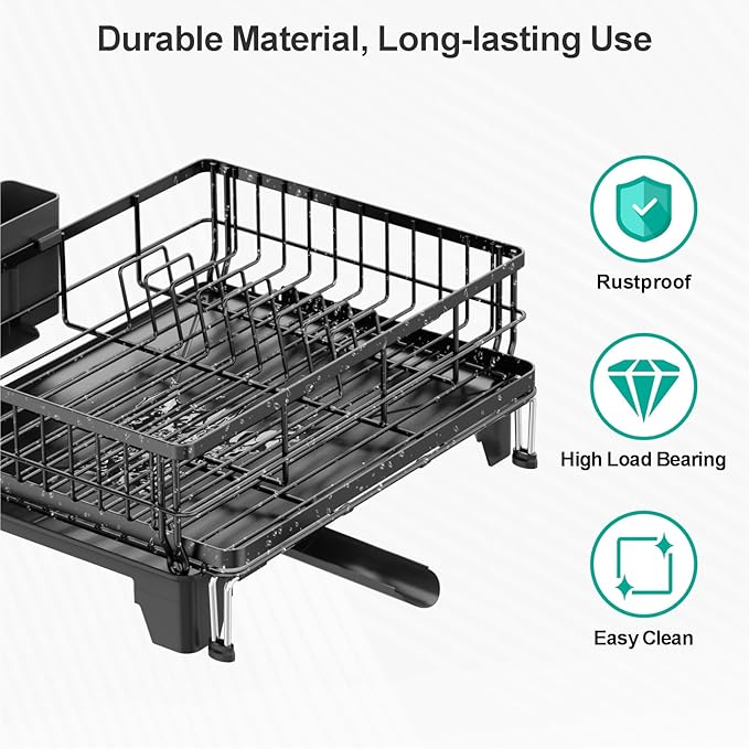 Swedecor Extendable Dish Drying Rack - Image 5