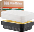 Aluminum Foil Pan with Lids, Heavy Duty Disposable Aluminum Baking Pans by BondOnLum