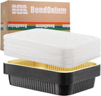 Aluminum Foil Pan with Lids, Heavy Duty Disposable Aluminum Baking Pans by BondOnLum