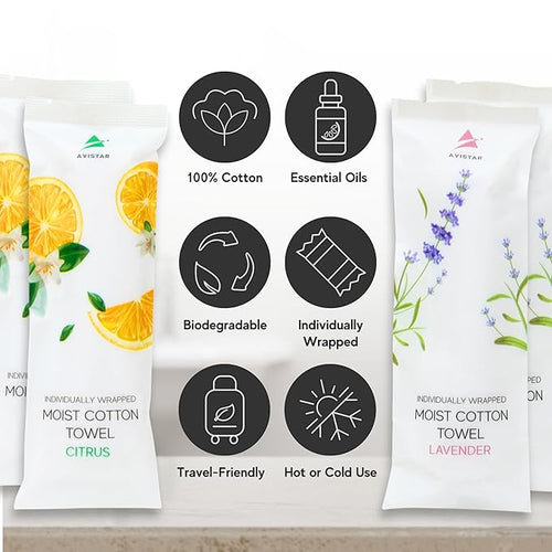 120 Hot or Cold Wrapped Moist Towels – 9'' x 9" Moist Towelettes Individually - Image 2