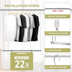 Hanging Closet Rod, 17-29In Adjustable Width and Up to 37In Height Adjustable - Image 2