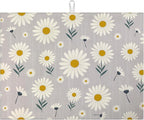 White Daisy Flowers Dish Drying Mat by VisittheDuibelproduct