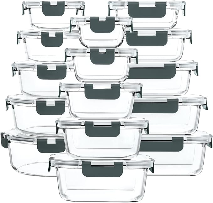M MCIRCO 30 Pieces Glass Food Storage Containers by MMCIRCO