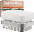 Aluminum Foil Pan with Lids, Heavy Duty Disposable Aluminum Baking Pans by BondOnLum
