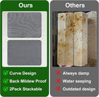 Stone Drying Mat for Kitchen Counter, 2 Pack 16''x12'' Quick Dish Drying Stone - Image 4