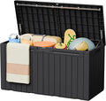 Greesum 110 Gallon Outdoor Storage Box with Lockable Lid, All-Weather Solution for Patio Furniture, Pool Supplies & Garden Tools, Waterproof, UV-Resistant Large Deck Box, Black by BuynowfromGreesum
