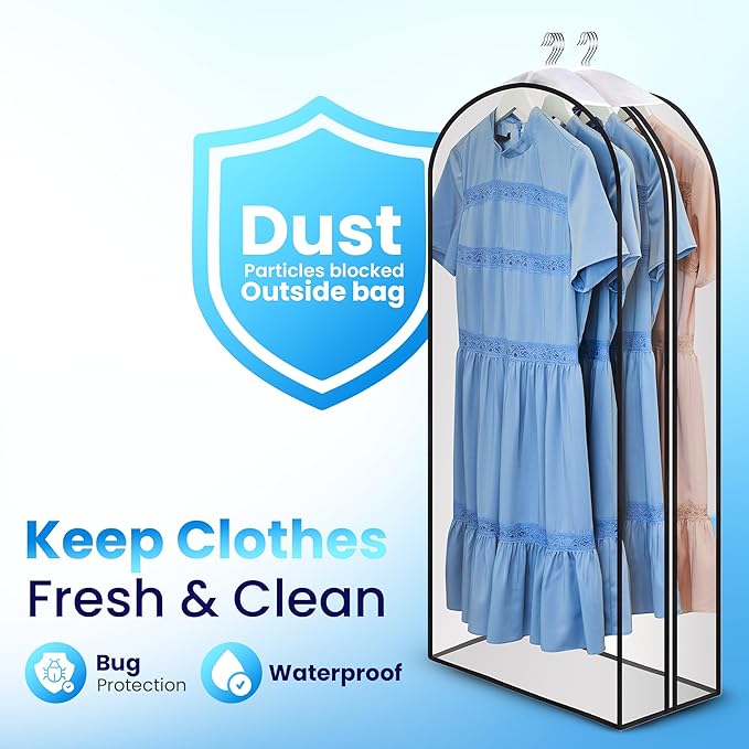 Clear Garment Bags for Clothes Storage - Image 3