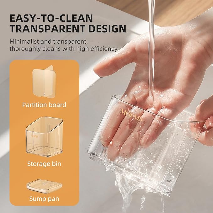 Minimalist Sponge Holder for Kitchen Sink, 3 Slots Sink Caddy - Image 6