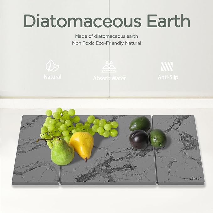 2PCS Stone Drying Mat for Kitchen Counter, Dark Gray - Image 5