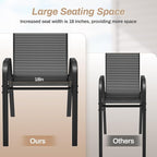 TLSUNNY Patio Chairs, Stackable Textilene Outdoor Dining Furniture for All Weather, with 17.7″ Wide Seat & Metal Frame, for Garden, Backyard, Deck, Restaurant, Poolside (4, Black, 26.4″) - Image 8