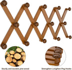 WGFKVAS Hat Rack for Wall with 14 Hooks, Solid Wooden, Expandable Coat Rack - Image 4