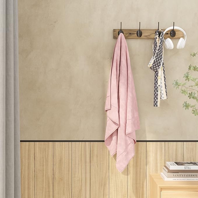 Coat Hooks Wall Mounted, Wooden Hat Rack - Image 3